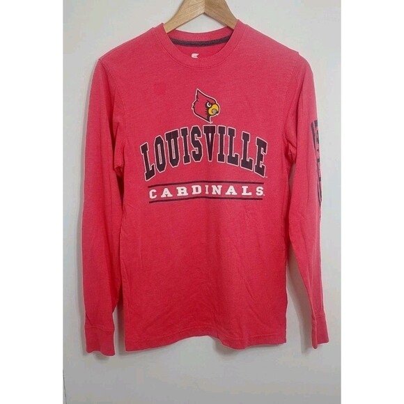 Colosseum Louisville Cardinals Adult Size Small Shirt Long Sleeve Red Baseball - Picture 2 of 8